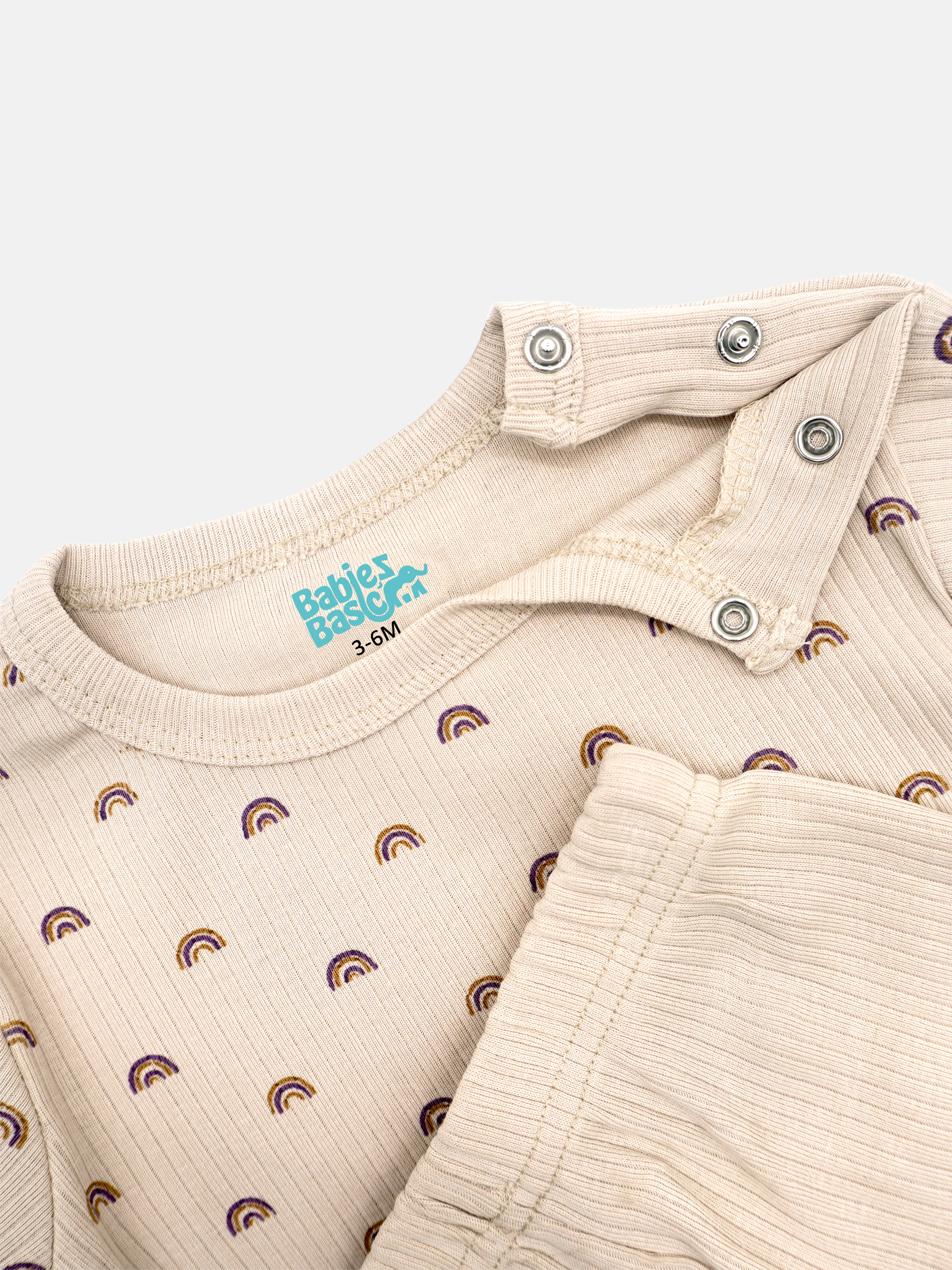 Premium Ribbed Cotton Printed Short Sleeves T-Shirt and Pyjama Set