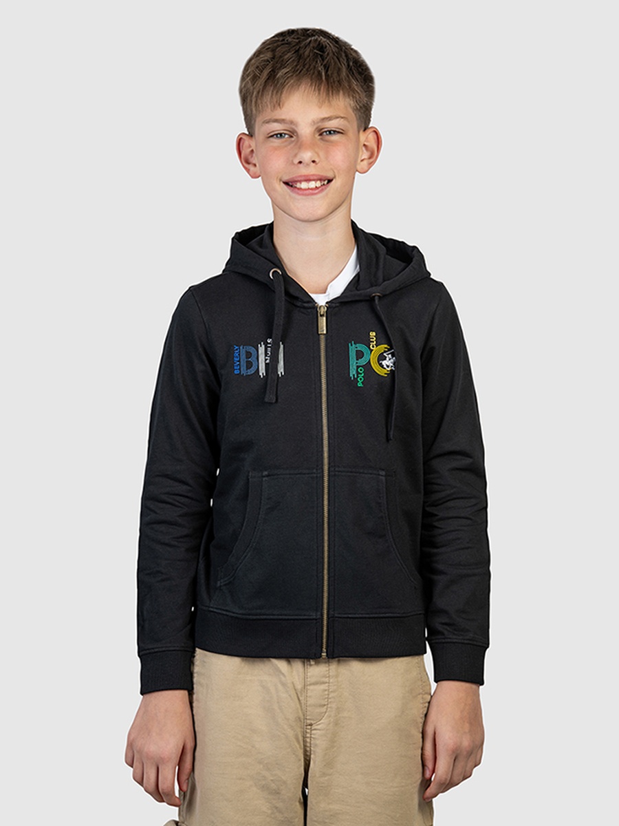 Boys Full Zip Printed Hoodie
