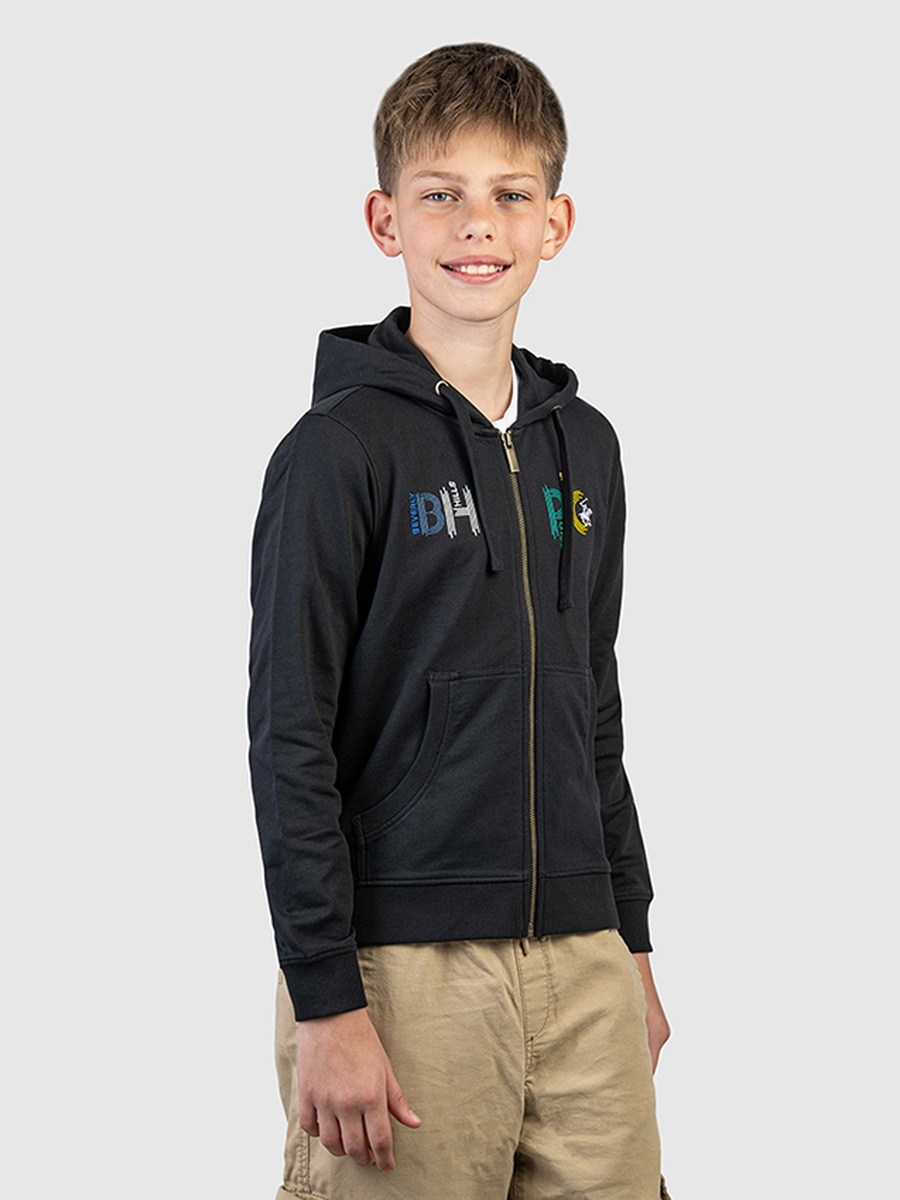 Boys Full Zip Printed Hoodie