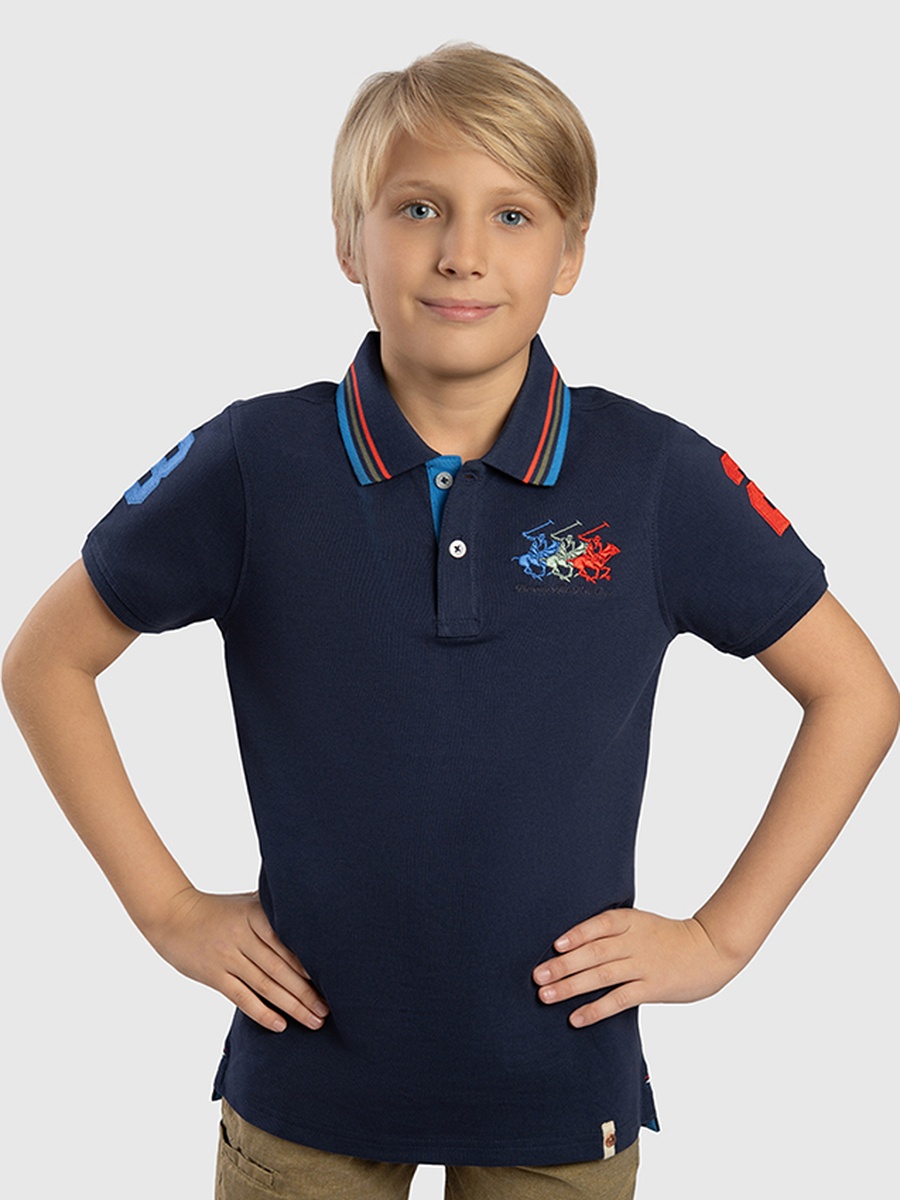 Boys Short Sleeve Logo Detail Polo T-Shirt