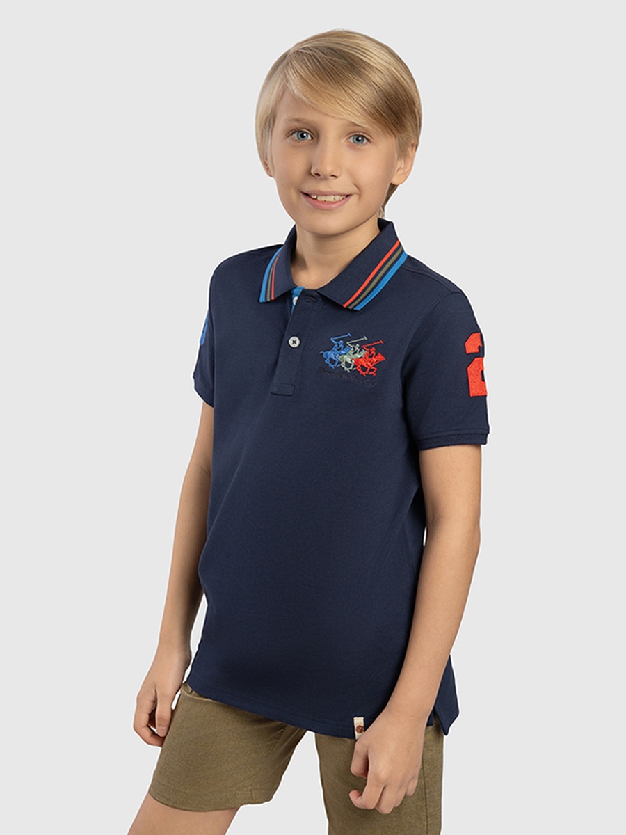 Boys Short Sleeve Logo Detail Polo T-Shirt
