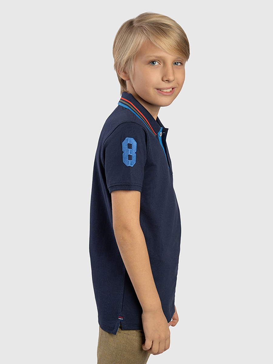 Boys Short Sleeve Logo Detail Polo T-Shirt