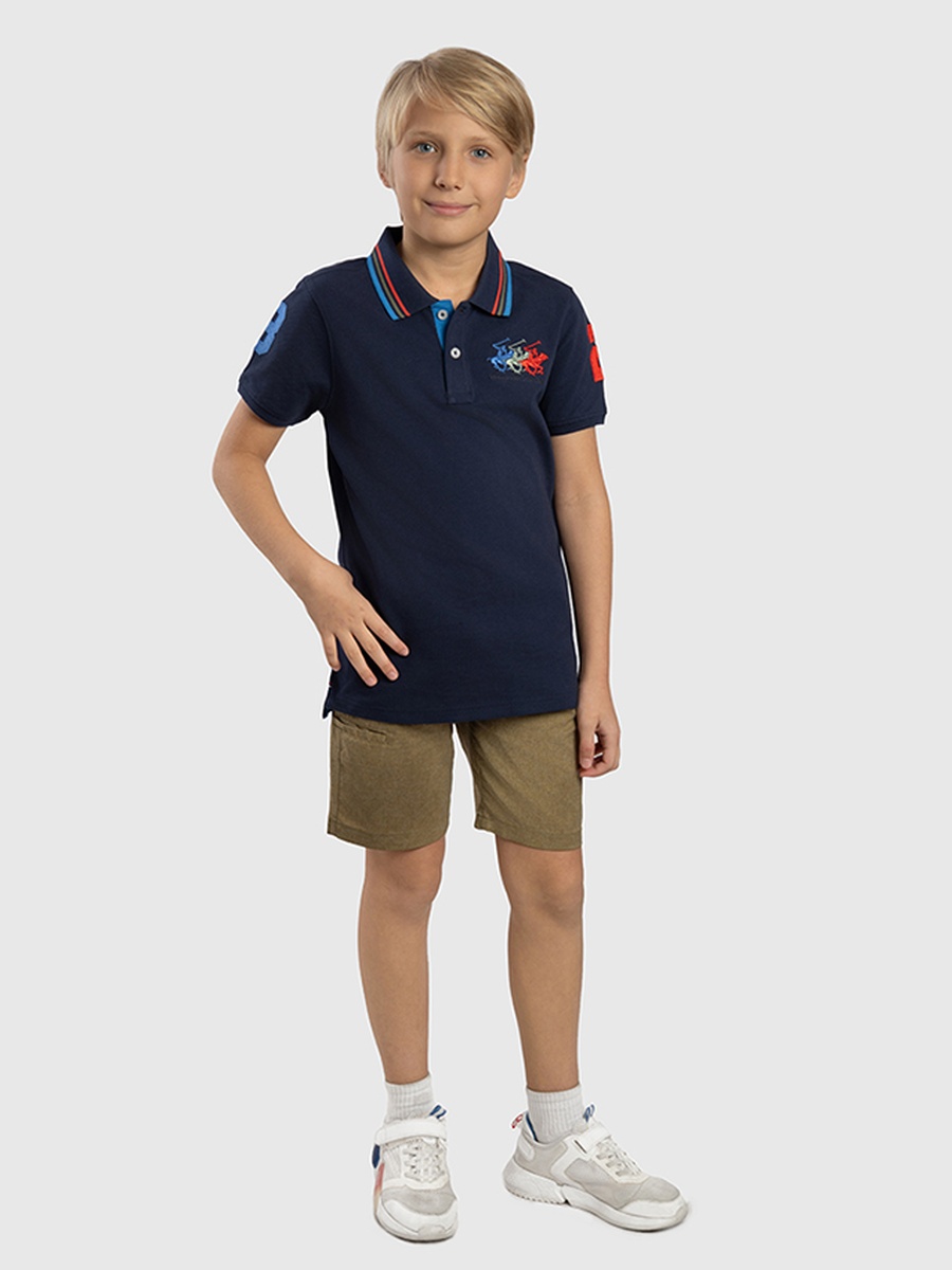 Boys Short Sleeve Logo Detail Polo T-Shirt