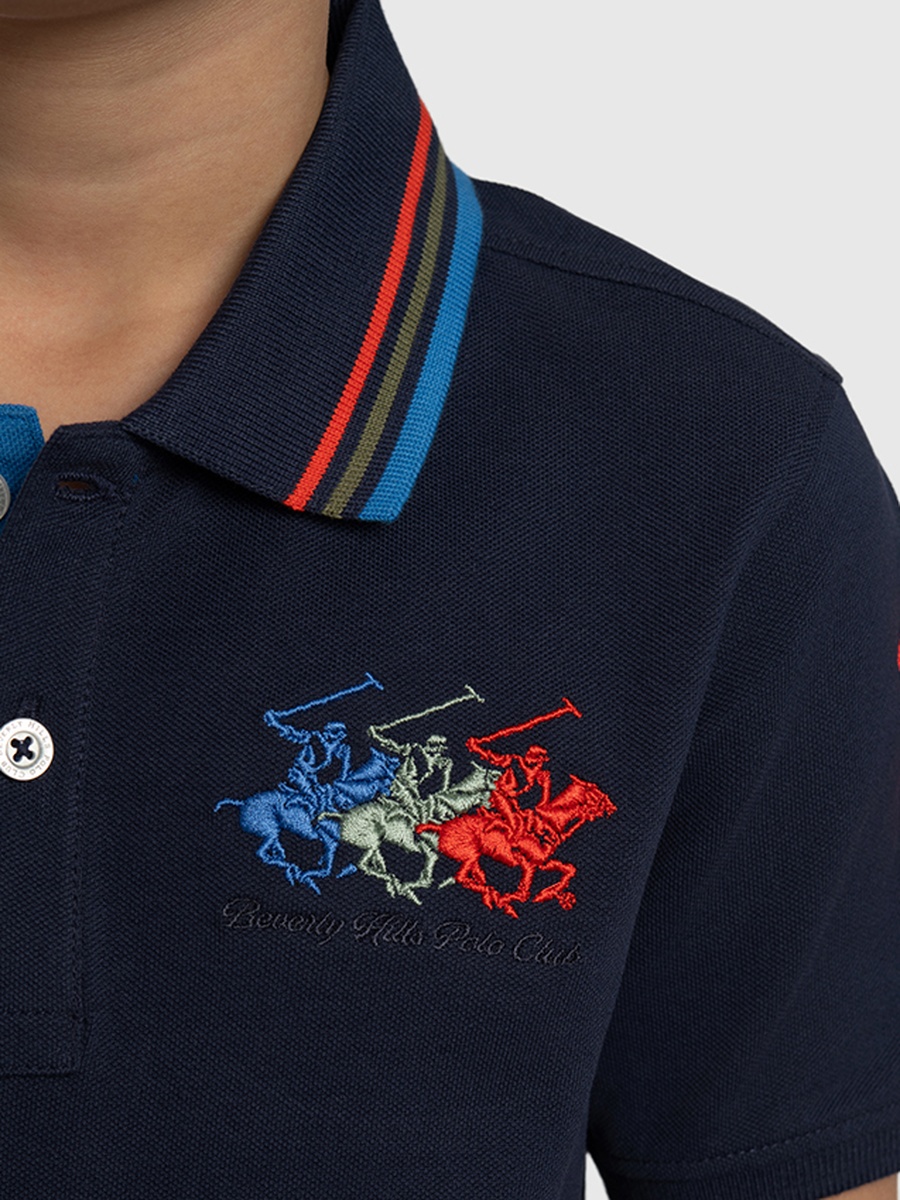 Boys Short Sleeve Logo Detail Polo T-Shirt