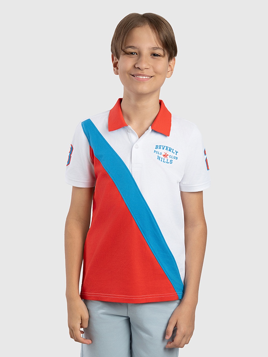 Boys Color Block Polo T-Shirt