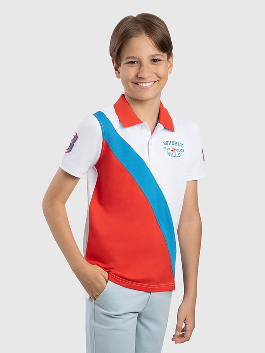 Boys Color Block Polo T-Shirt