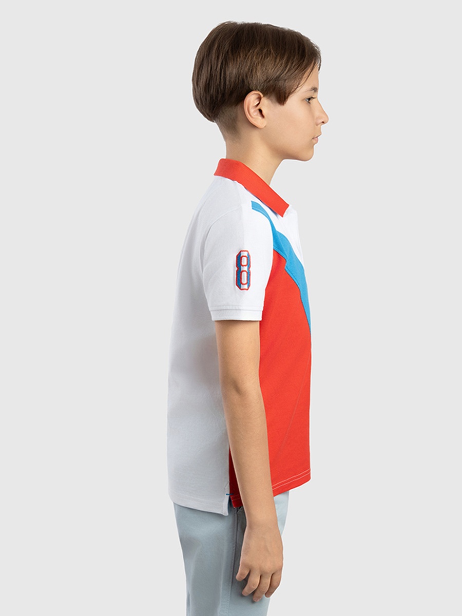Boys Color Block Polo T-Shirt