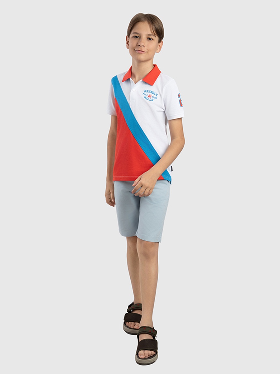 Boys Color Block Polo T-Shirt