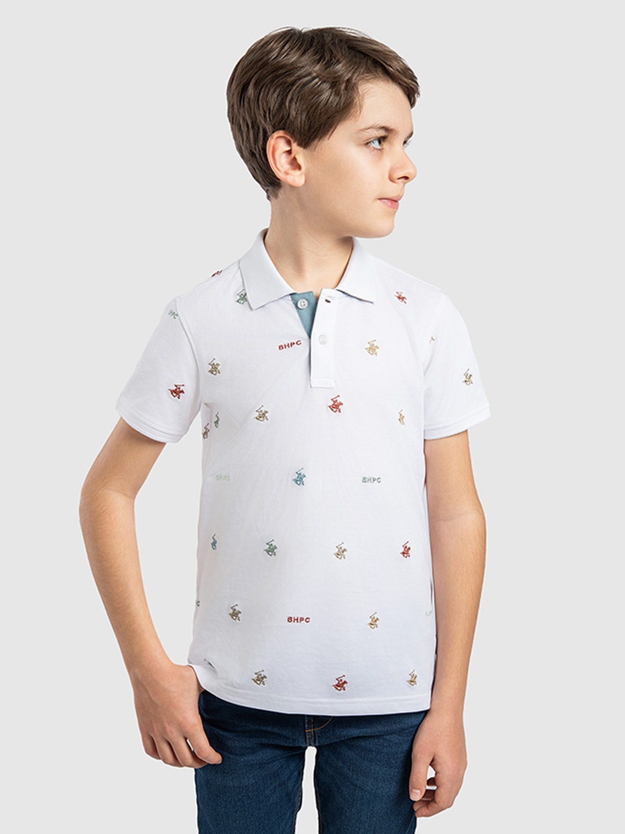 Boys Embroidered Logo Polo T-Shirt