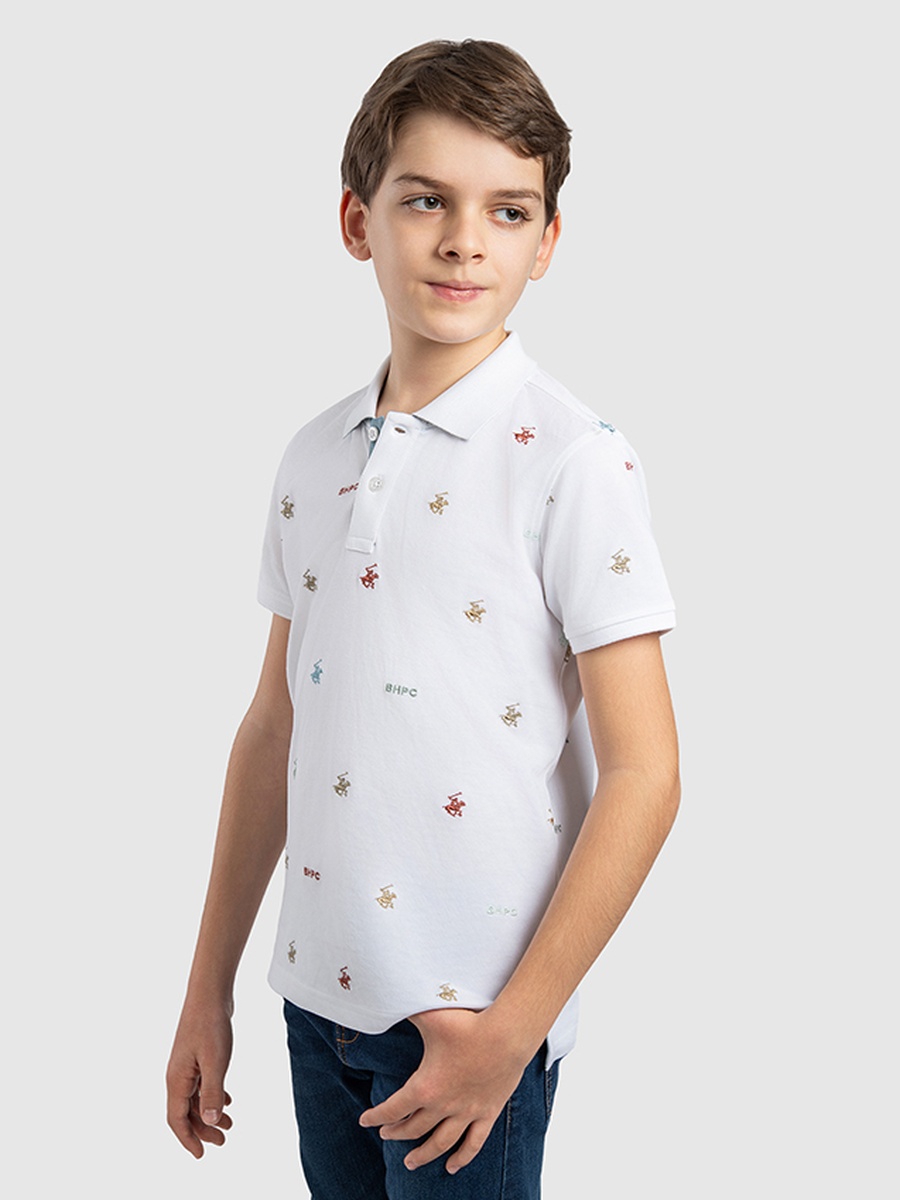 Boys Embroidered Logo Polo T-Shirt