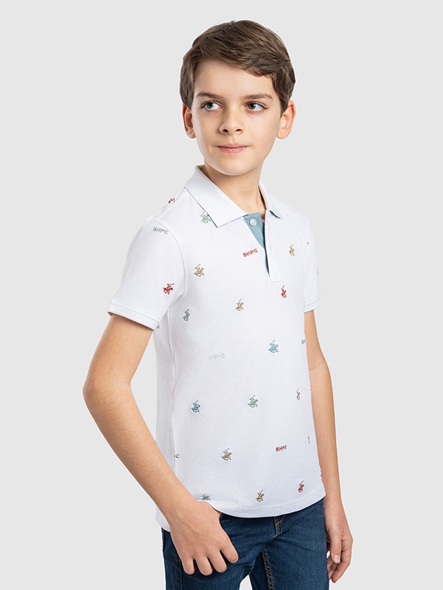 Boys Embroidered Logo Polo T-Shirt