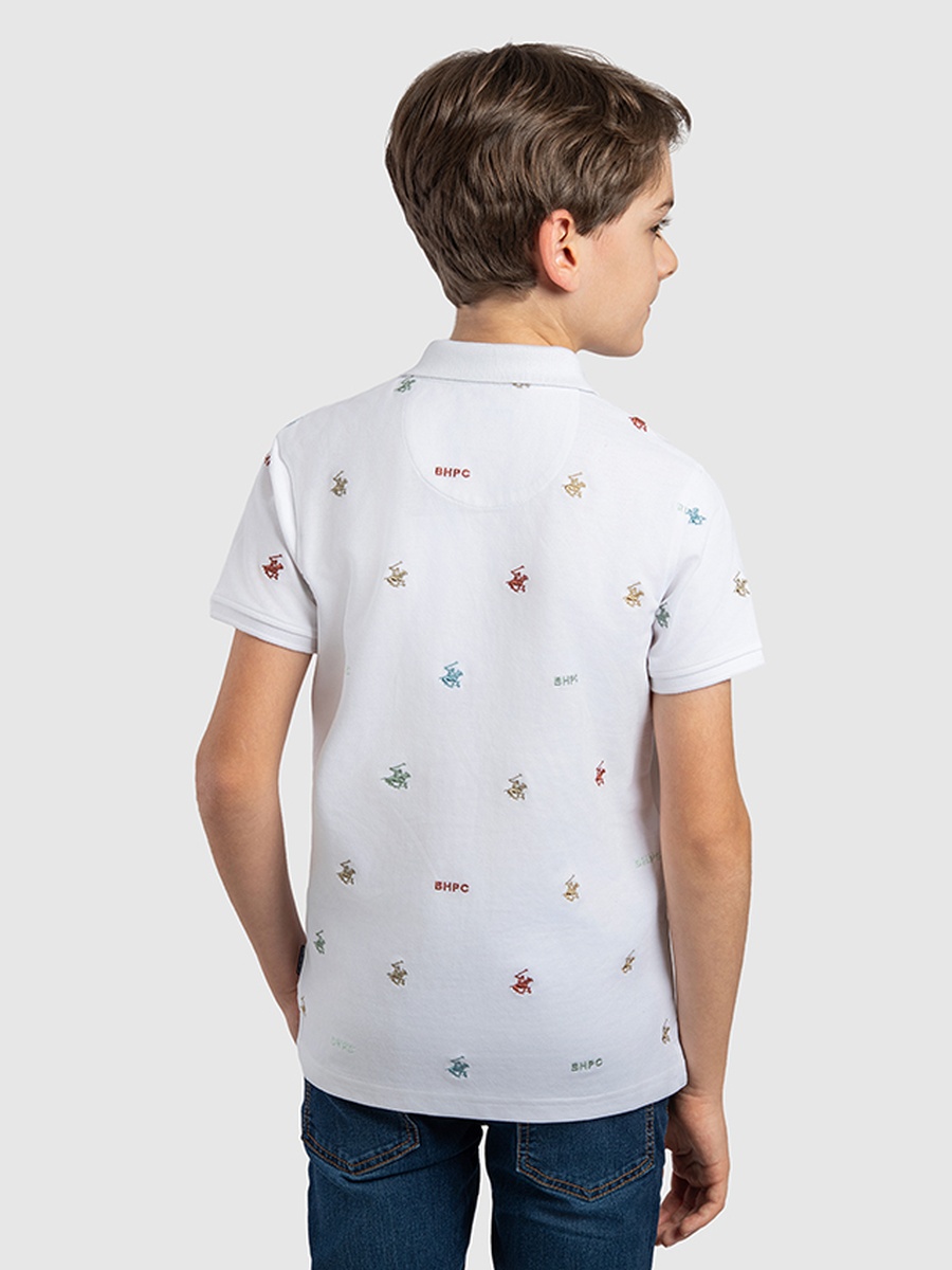 Boys Embroidered Logo Polo T-Shirt