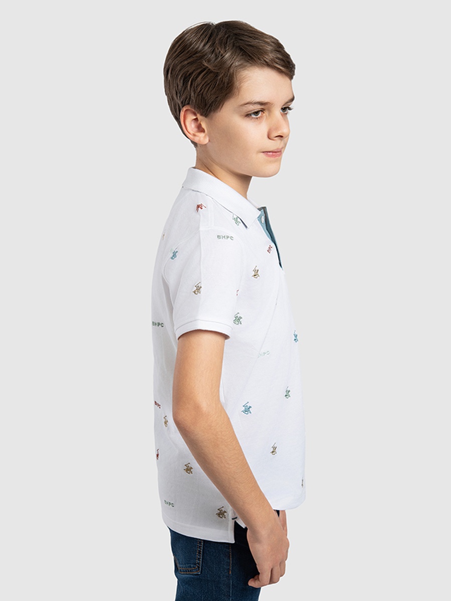 Boys Embroidered Logo Polo T-Shirt