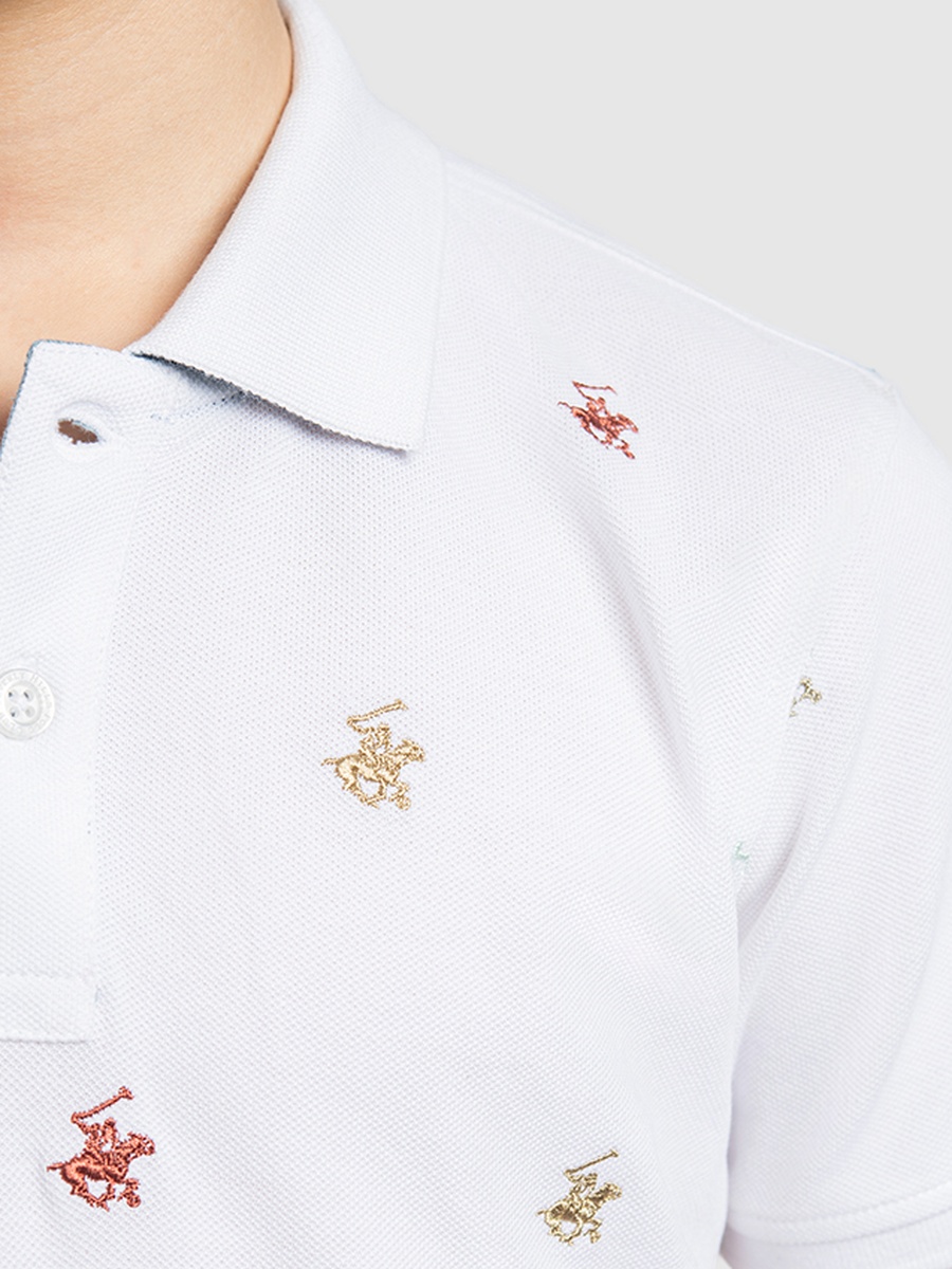 Boys Embroidered Logo Polo T-Shirt