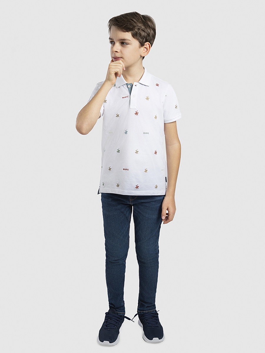 Boys Embroidered Logo Polo T-Shirt