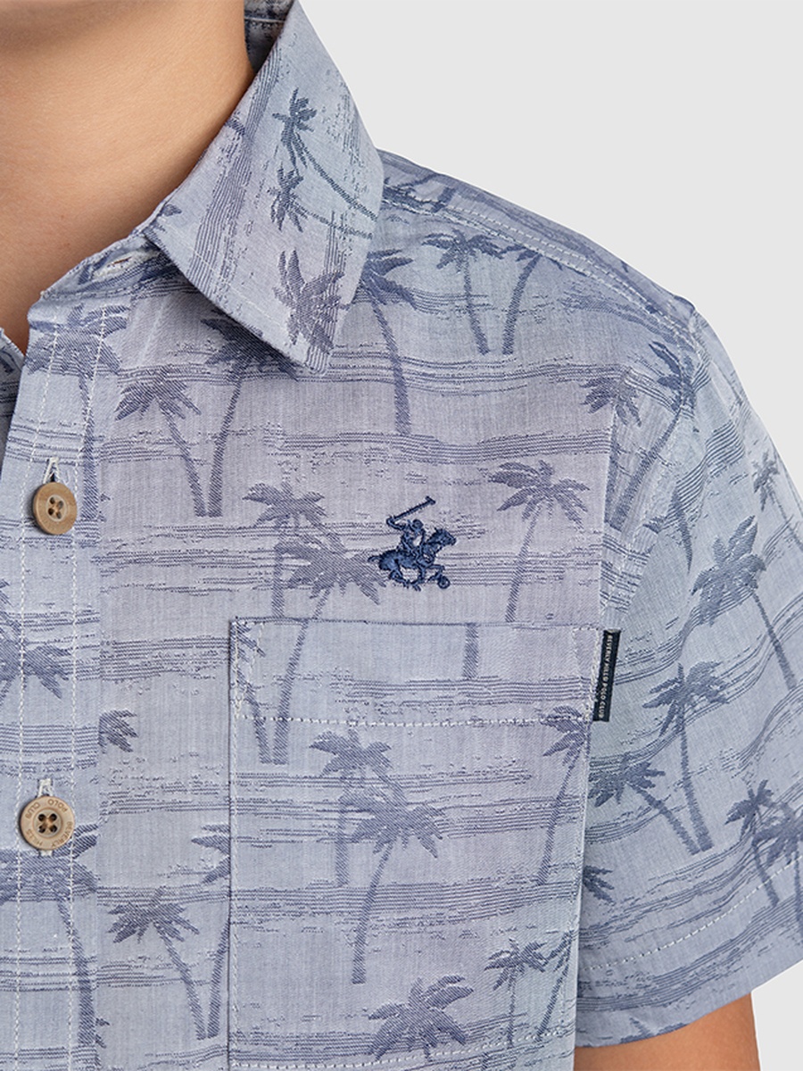 Boys Palm Print Short Sleeve Shirt