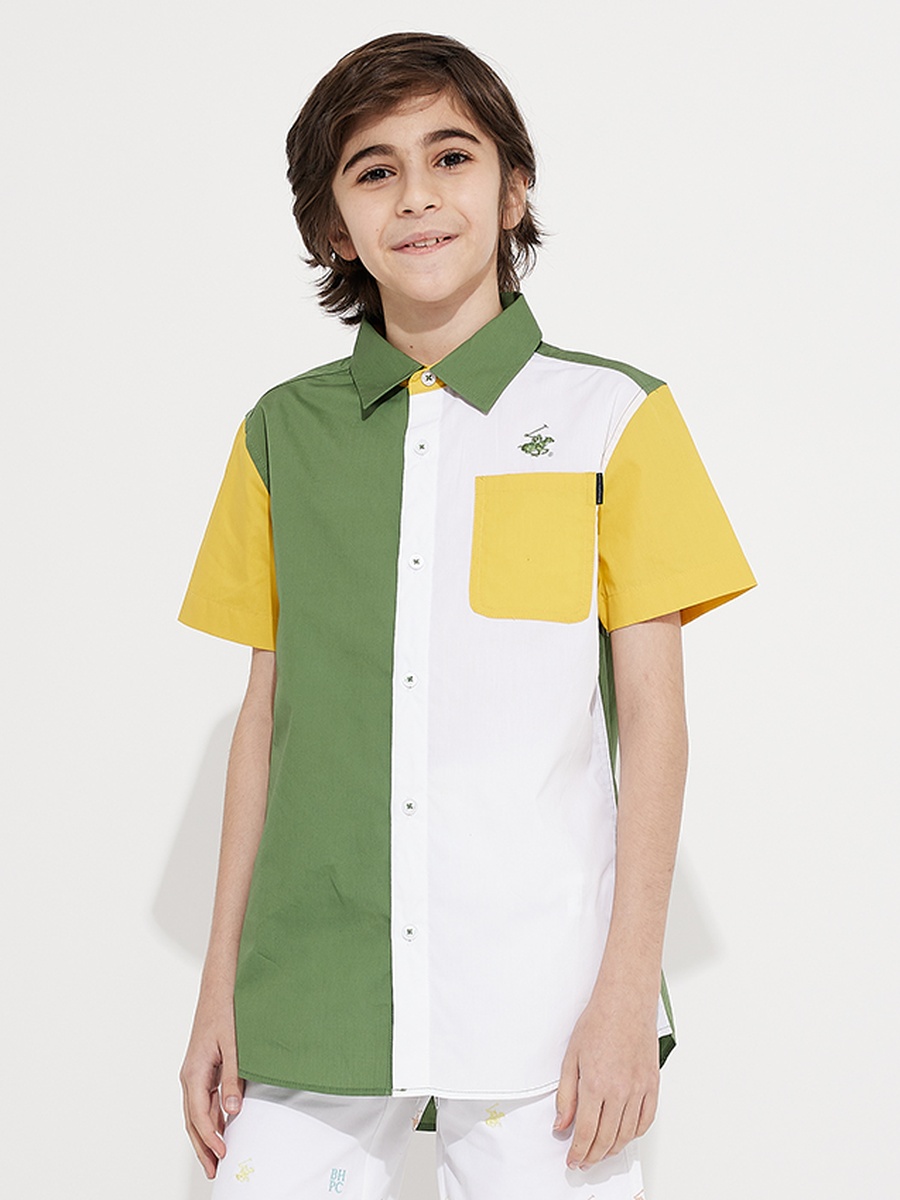 Boys Color Block Short Sleeve Shirt
