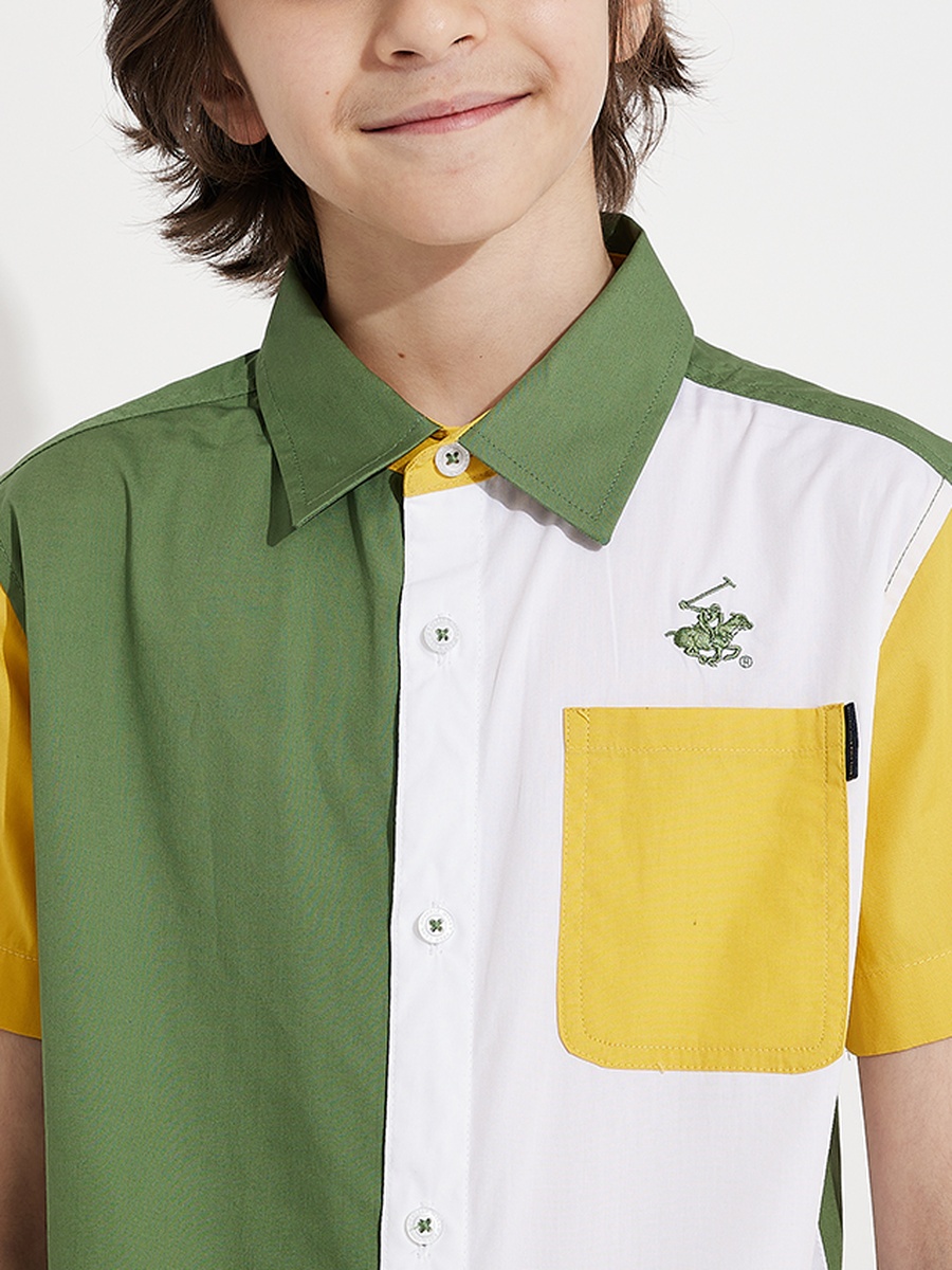 Boys Color Block Short Sleeve Shirt