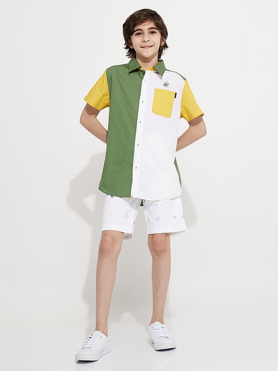 Boys Color Block Short Sleeve Shirt