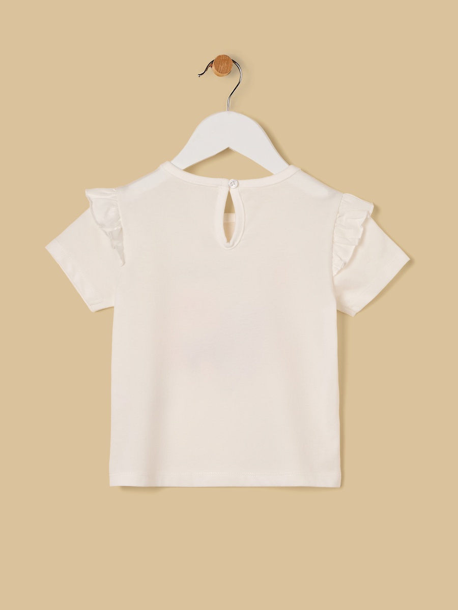 Cat Print Top with Ruffles