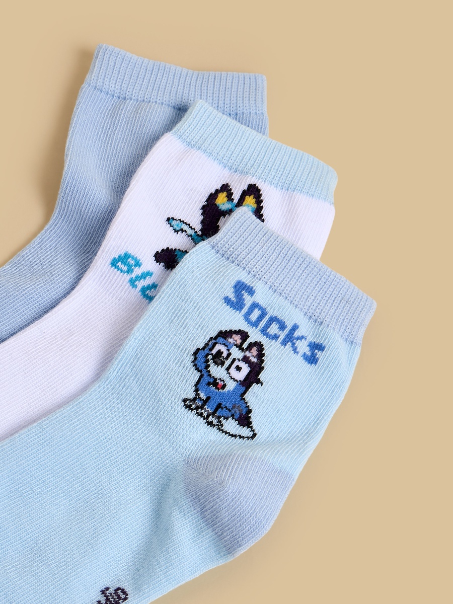 Pack of 3 - Bluey Print Ankle Length Socks