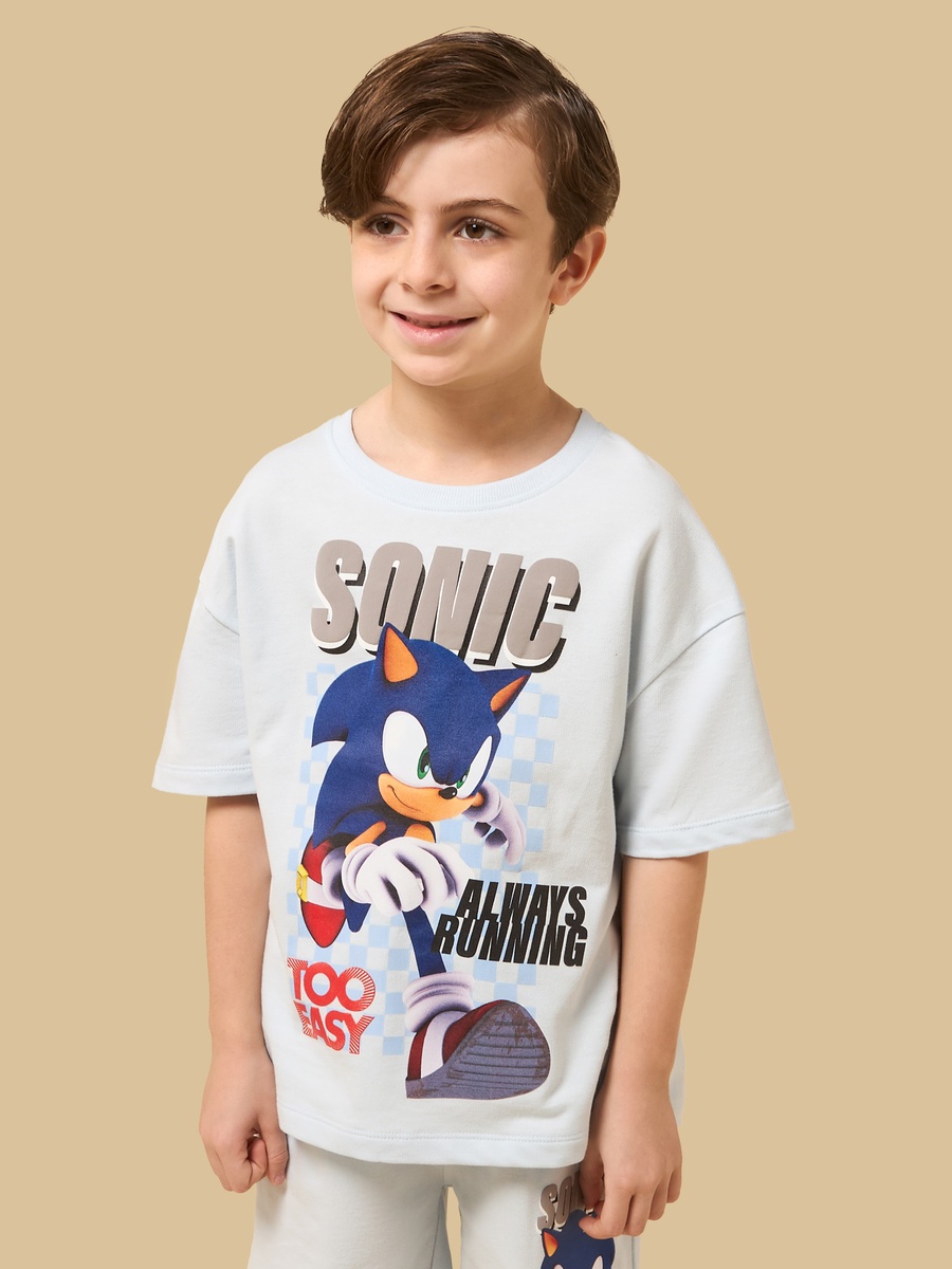 Sonic the Hedgehog Print Cotton Shorts Set
