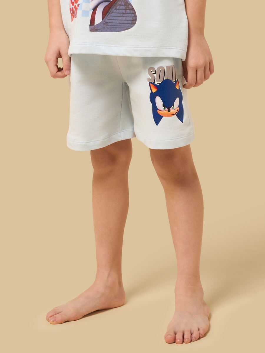 Sonic the Hedgehog Print Cotton Shorts Set