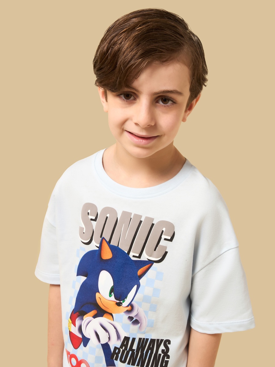 Sonic the Hedgehog Print Cotton Shorts Set