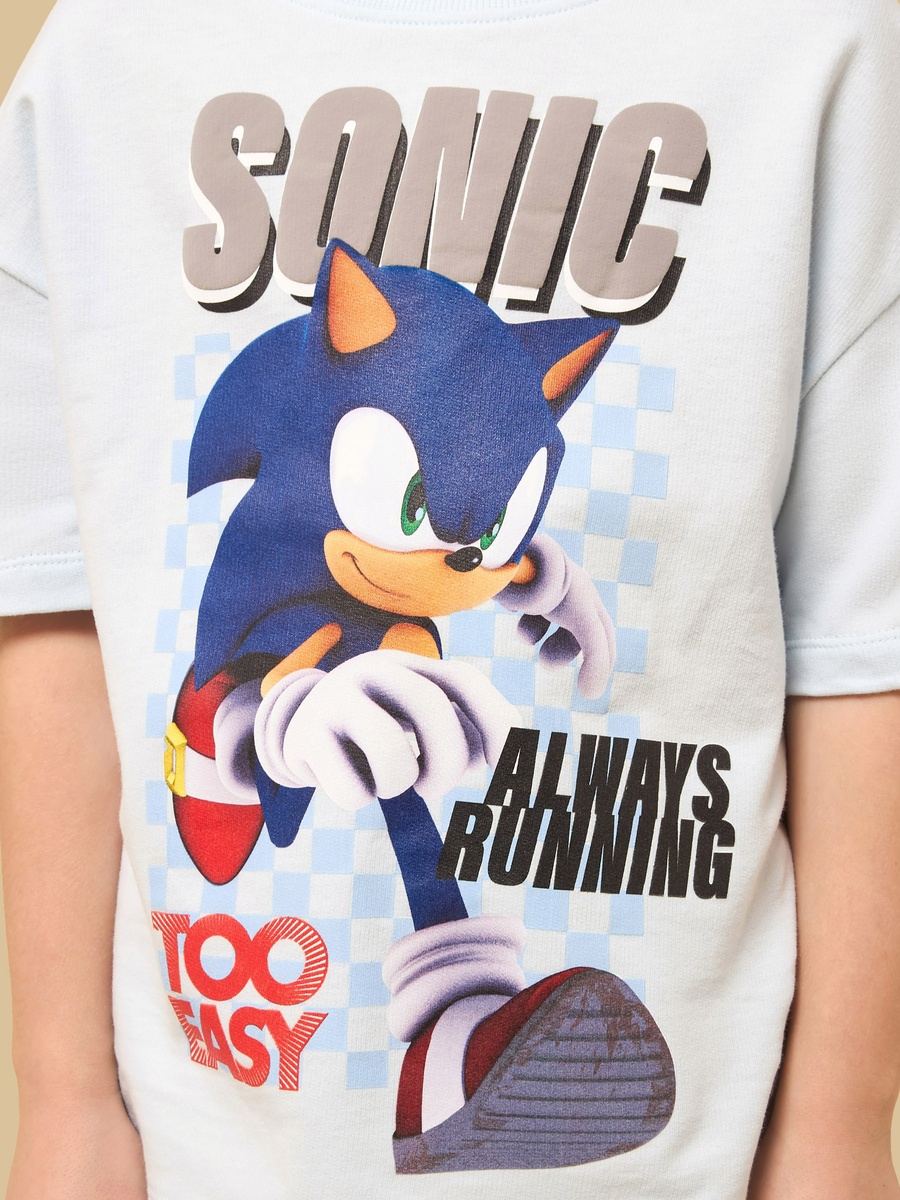 Sonic the Hedgehog Print Cotton Shorts Set