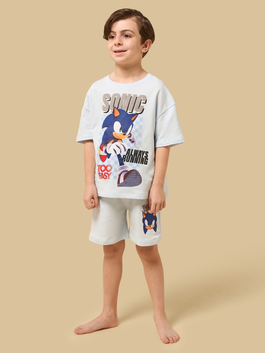 Sonic the Hedgehog Print Cotton Shorts Set