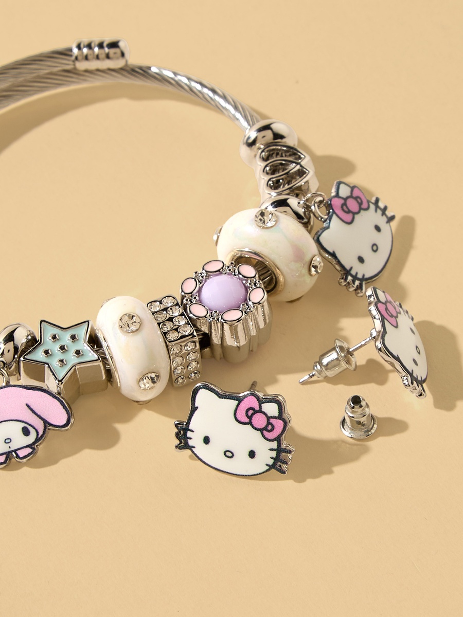 Hello Kitty Charm Bracelet and Earrings Set