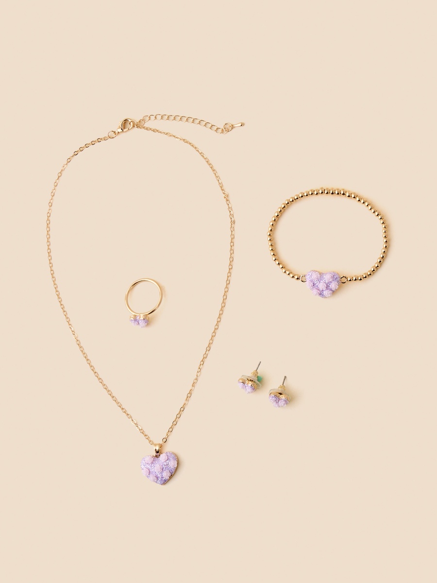Floral Embellished 4-Piece Jewellery Set