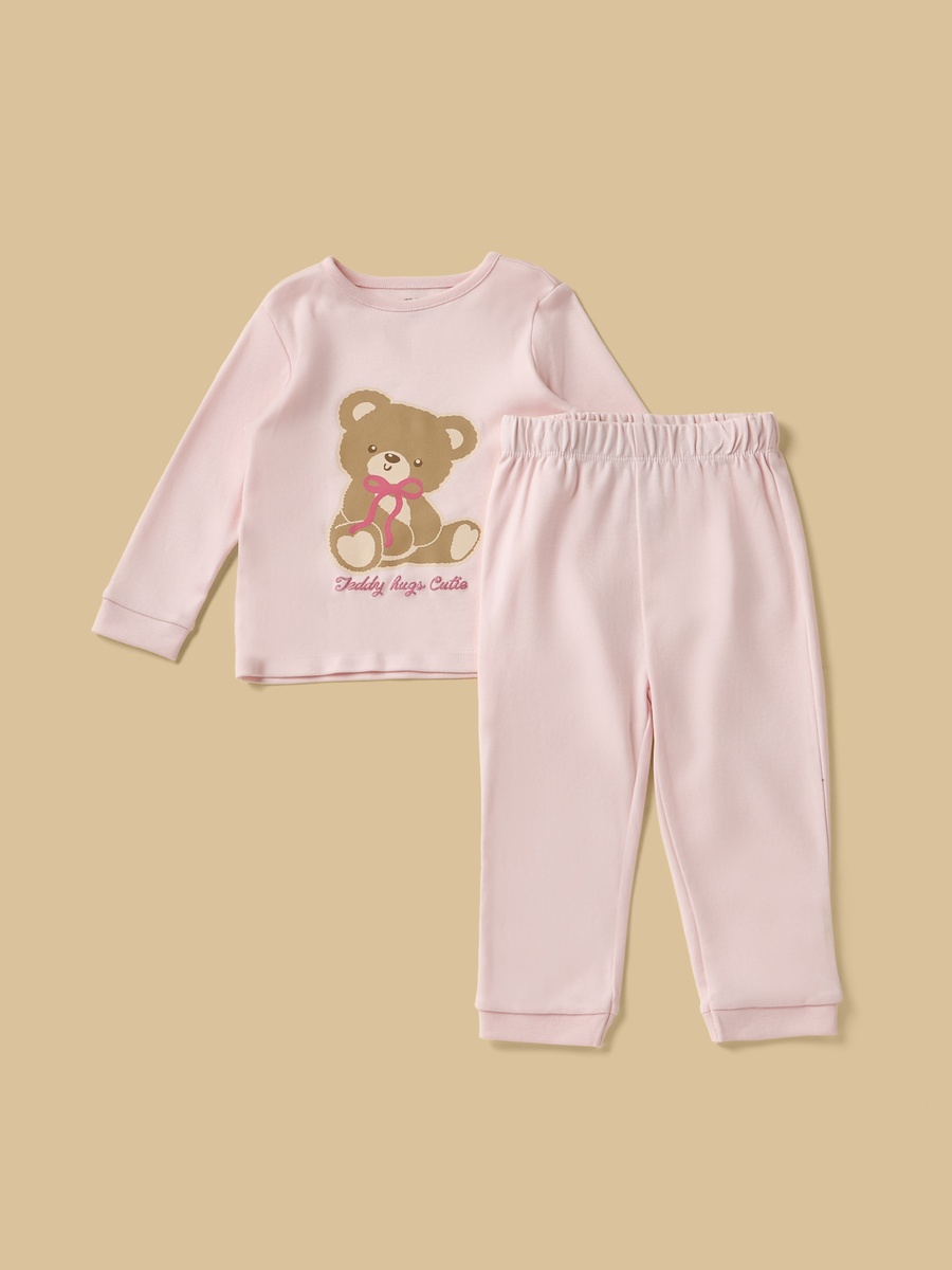 Pack of 2 - Teddy Print Pyjama Set