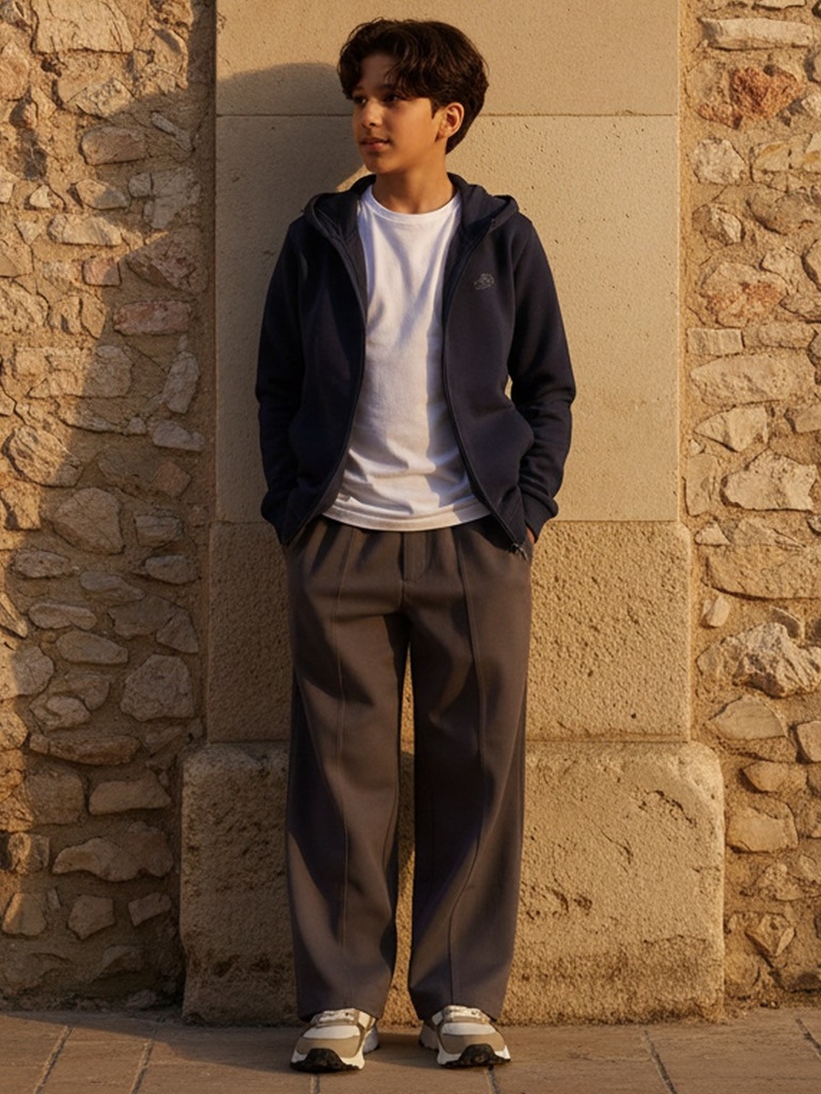 Plain Zip Through Hoodie
