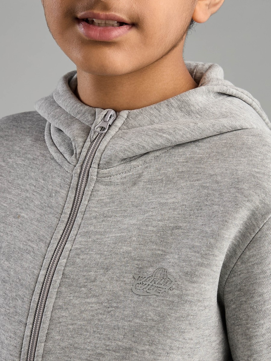 Plain Zip Through Hoodie