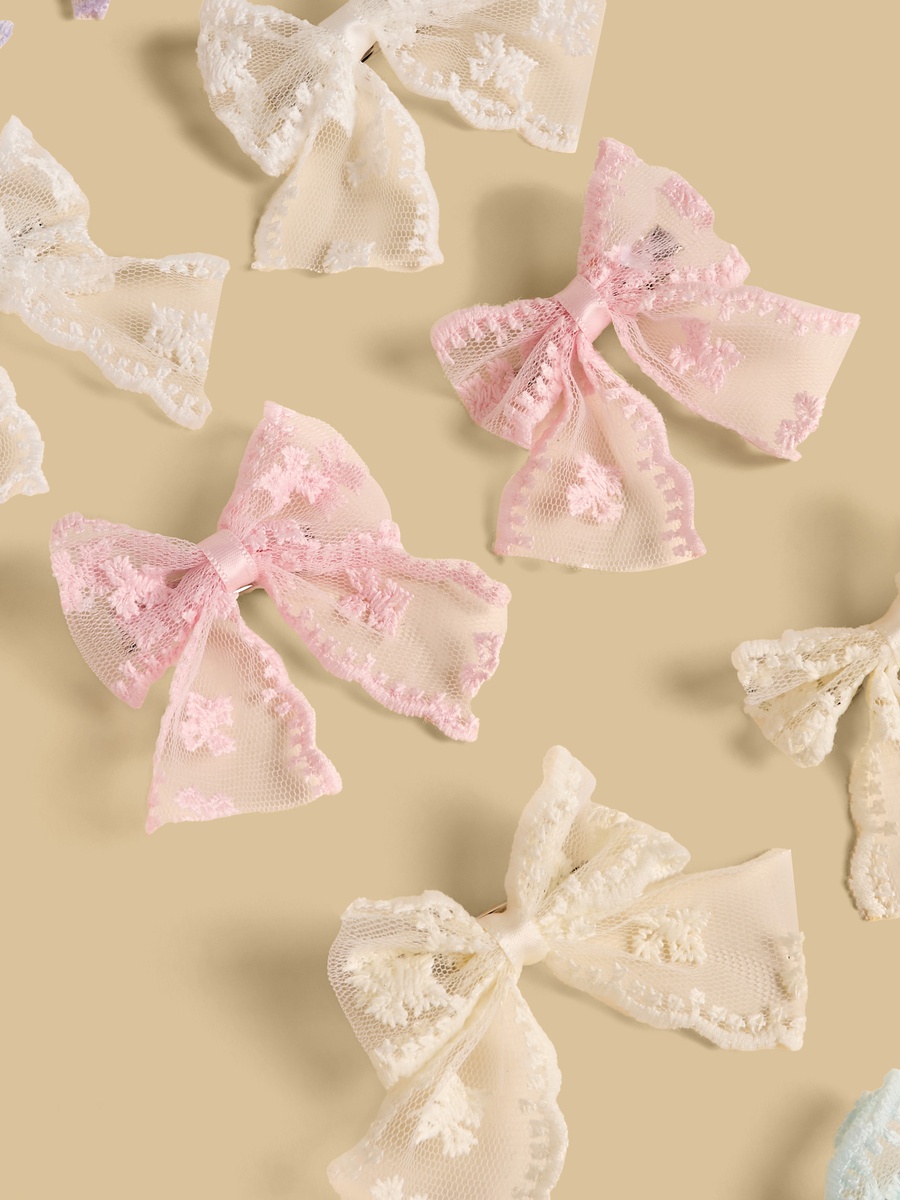 Pack of 10 - Bow Accent Hair Clip