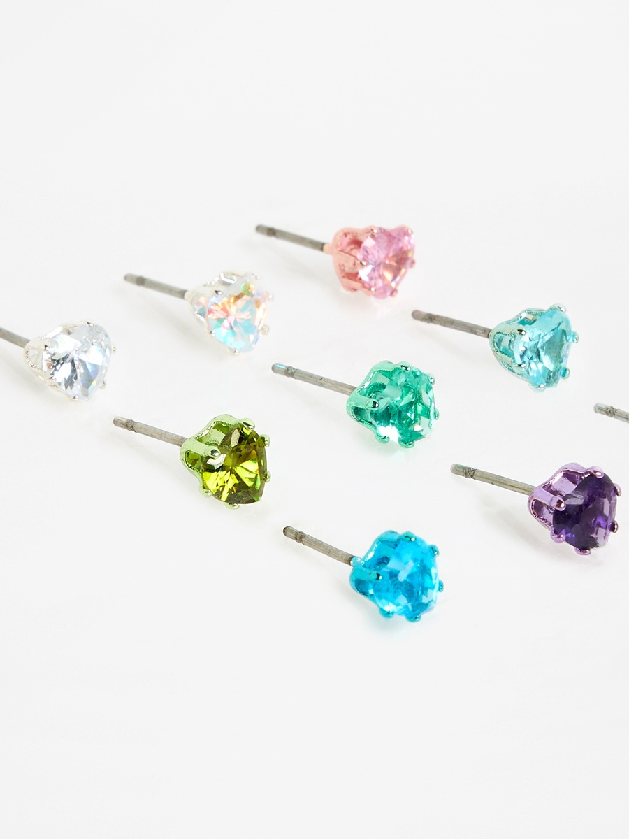Pack of 9 - Embellished Stud Earrings