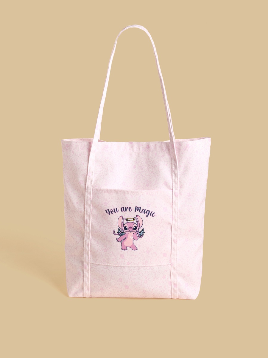 Angel Print Tote Bag with Double Handle