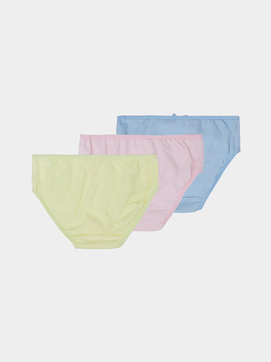 Girls Pack of 3 -Cotton Blend Briefs with Bow Detail