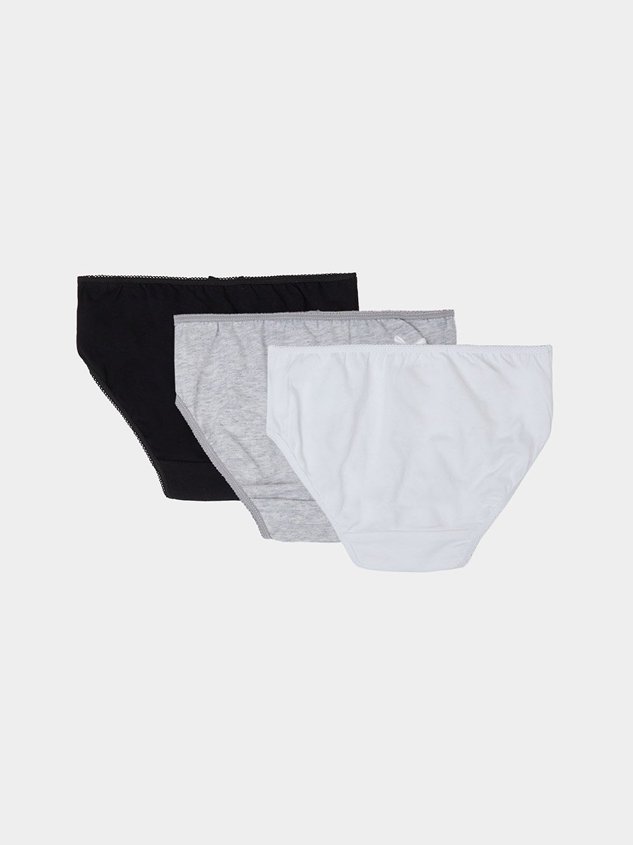 Girls Pack of 3 -Cotton Blend Briefs with Bow Detail