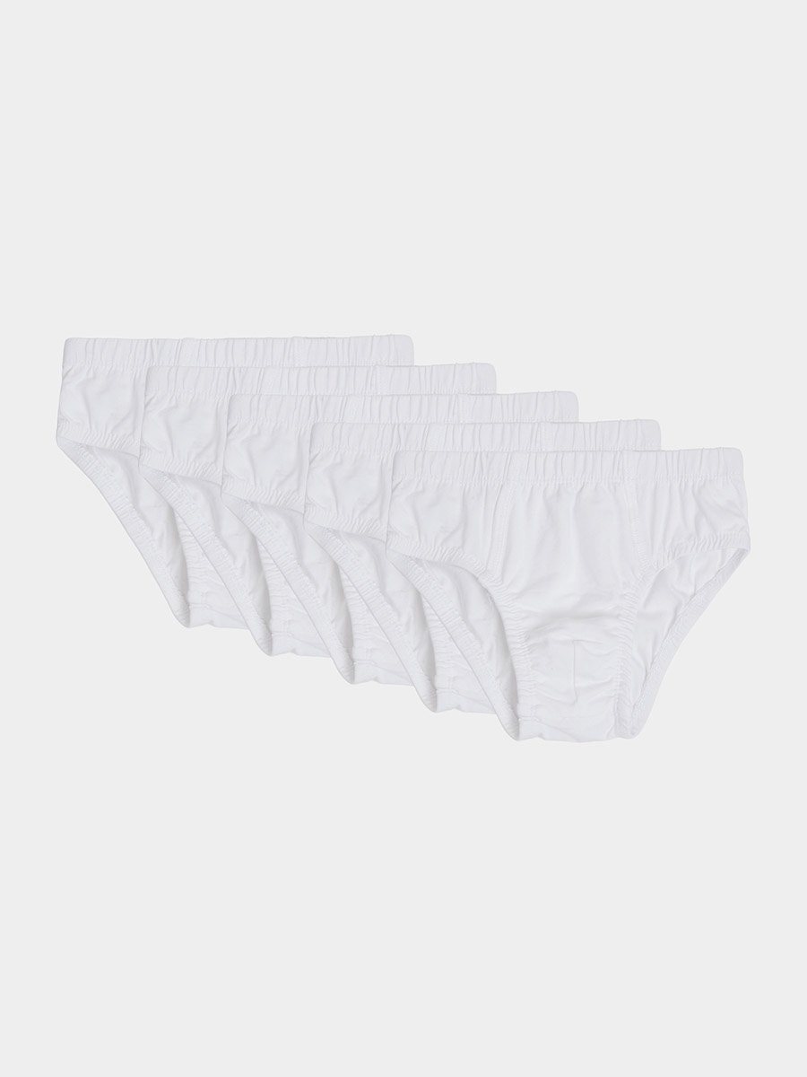 Pack of 5 - Boys Off White Cotton Briefs
