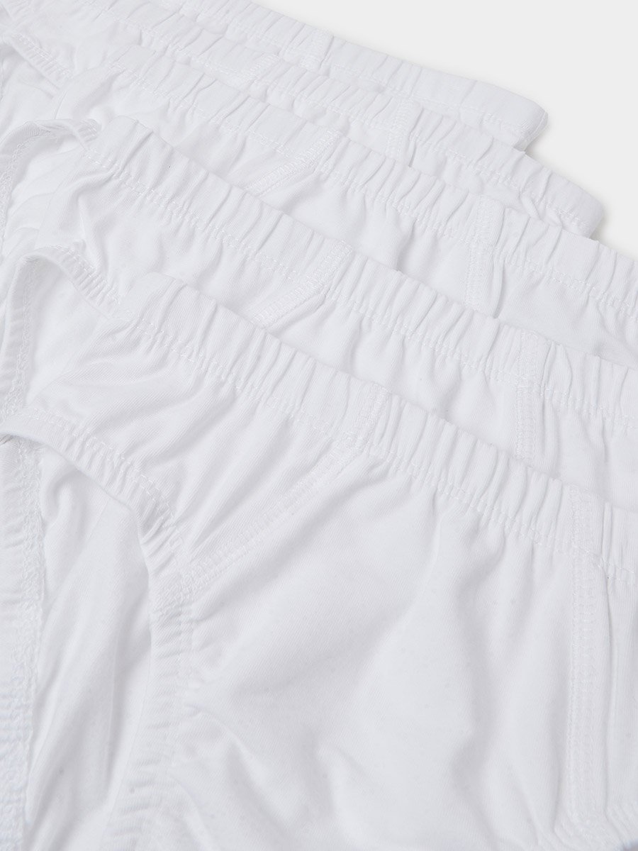 Pack of 5 - Boys Off White Cotton Briefs
