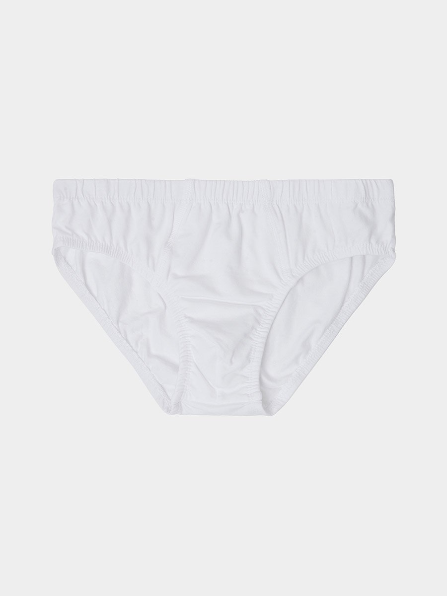 Pack of 5 - Teen Boy White Briefs Underwear with Elastic at Waist