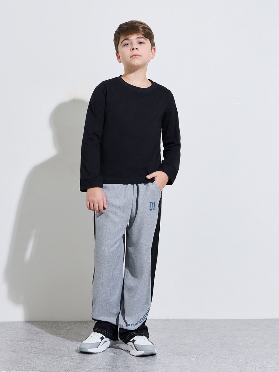 Pack of 2 -Teen Boys Black Solid Long Sleeves Regular Fit T-Shirt