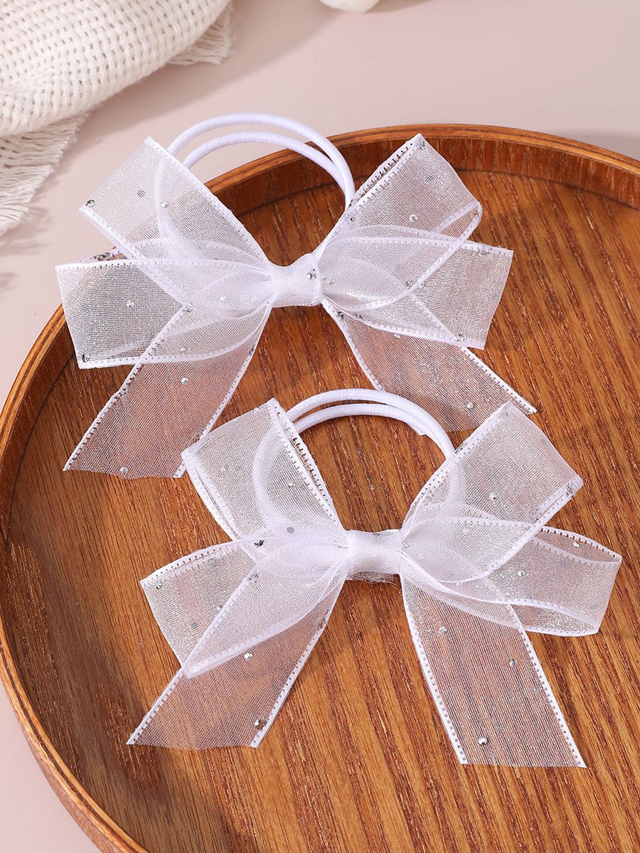 Pack of 2 - White Bow Hair Ties