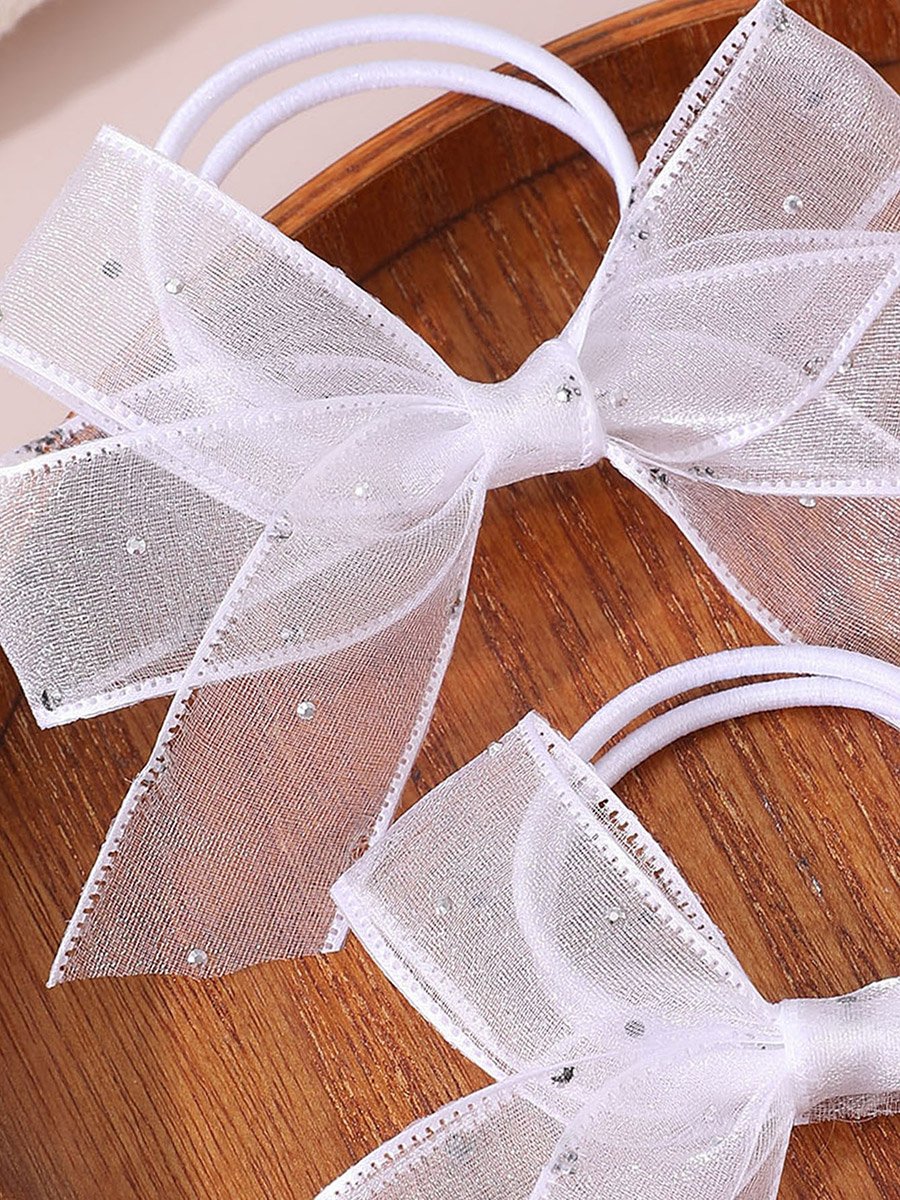 Pack of 2 - White Bow Hair Ties