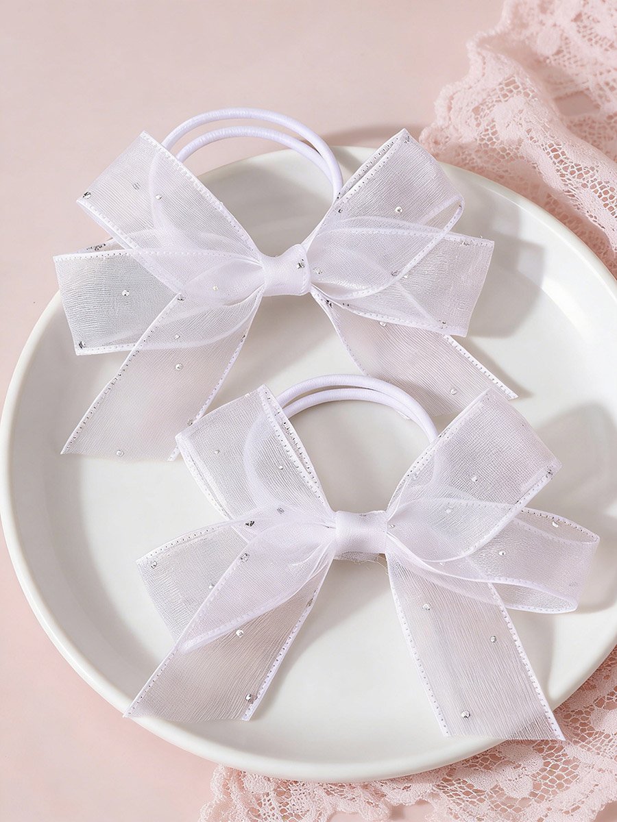 Pack of 2 - White Bow Hair Ties