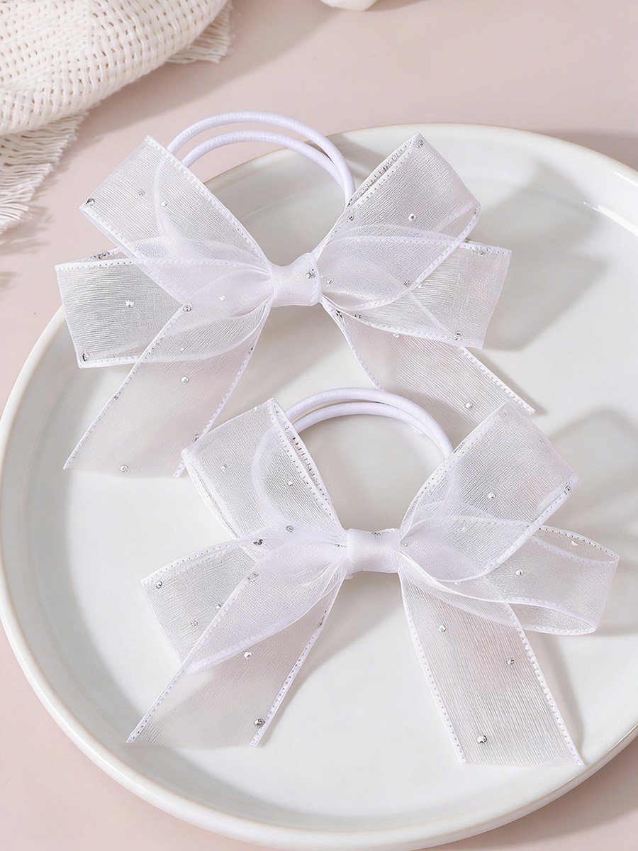 Pack of 2 - White Bow Hair Ties