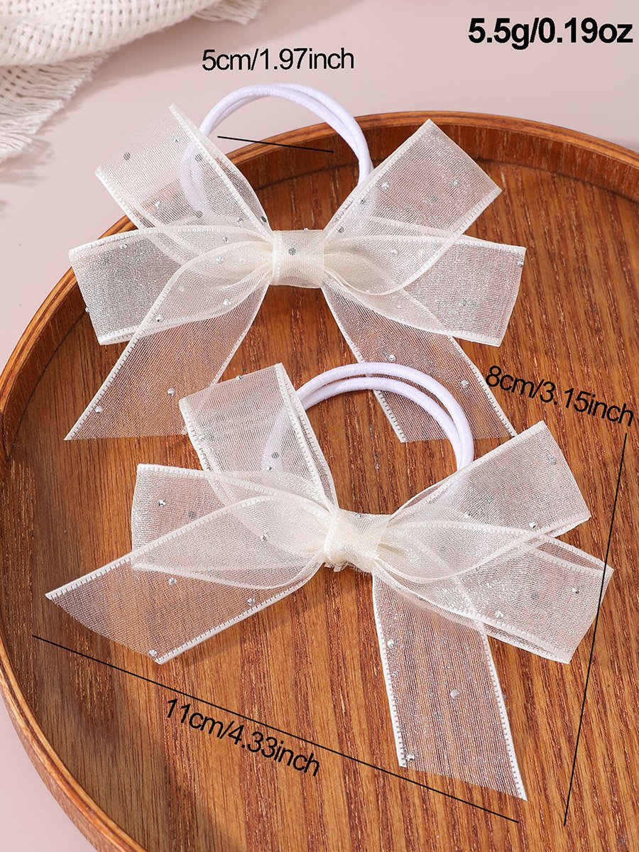 Pack of 2 - White Bow Hair Ties