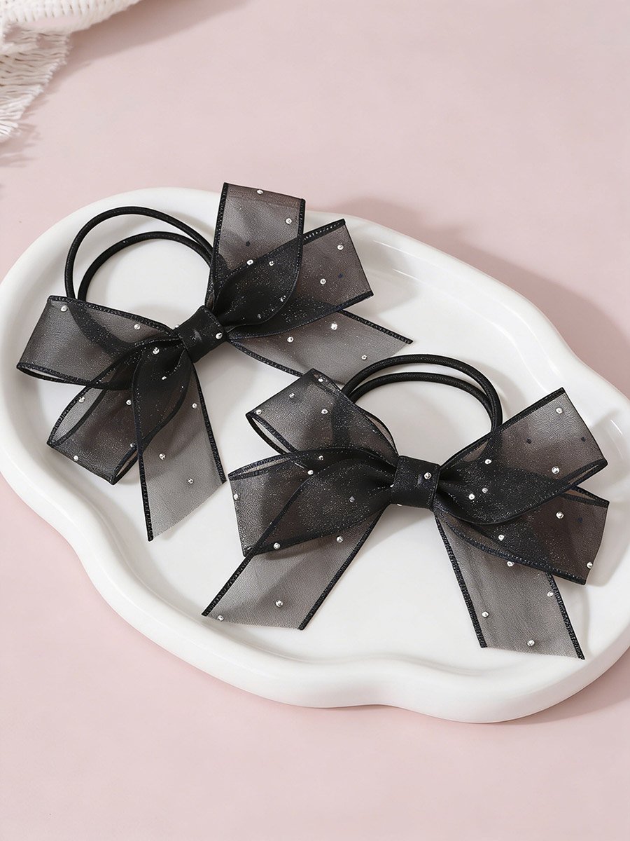 Pack of 2 - Black Bow Hair Ties